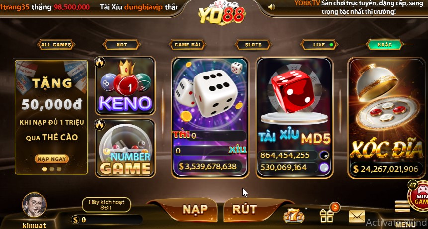 Yo88 có nhiều game hay để lựa chọn, chuyển đổi