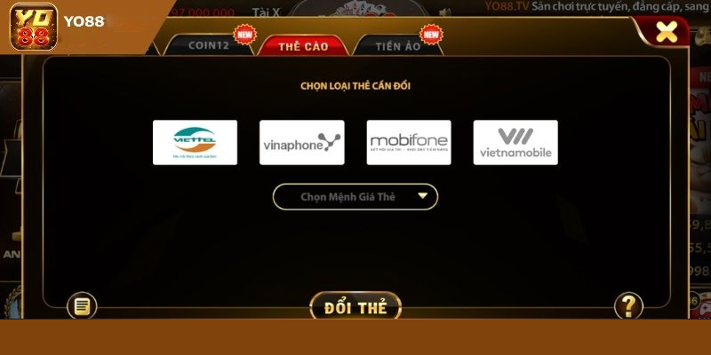 Các bước rút tiền về thẻ cào