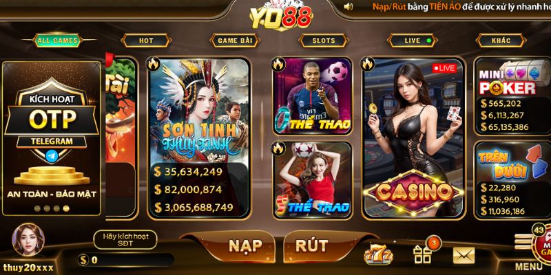 Sảnh chơi O thể thao tại nền tảng Yo88